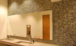 Stone walls in the bathroom interior