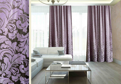 Curtains in the living room for wallpaper with flowers photo