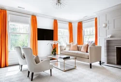 Curtains In The Living Room For Wallpaper With Flowers Photo