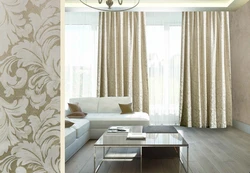 Curtains In The Living Room For Wallpaper With Flowers Photo