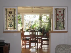 Stained Glass Window In The House In The Kitchen Photo