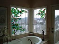 Stained Glass Window In The House In The Kitchen Photo