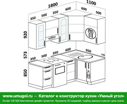 Дызайн кухні 170 на 170