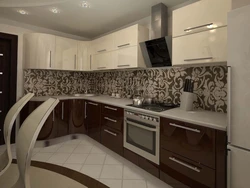 Corner Brown Kitchens Design