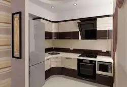 Corner brown kitchens design