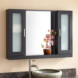 Bathroom cabinets with mirror hanging photos