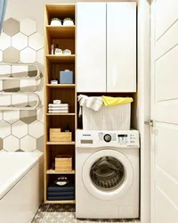 Bathroom cabinet design above the washing machine