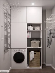 Дизайн шкафа в ванную комнату над стиральной машиной