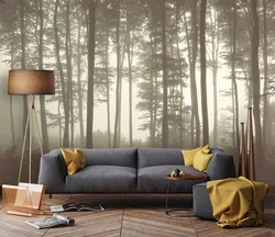 Wallpaper forest bedroom design