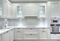 White MDF kitchen in the interior