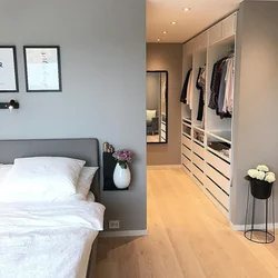 Bedroom design with dressing room 15 sq m