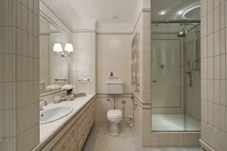 Design of a combined bathroom with shower partition