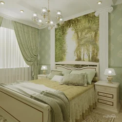 Beige green bedroom photo