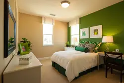 Бэжава зялёная спальня фота