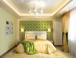 Бэжава зялёная спальня фота