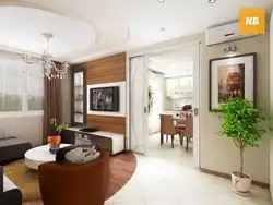 Apartment design with walk-through kitchen living room