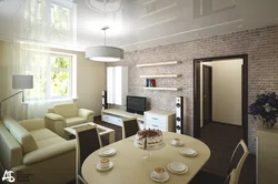 Дизайн квартиры с проходной кухней гостиной