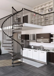 Kitchen Design In Your House With Stairs To The Second Floor