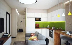 Kitchen living room design 9 sq m