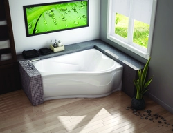 Photo of a bathtub with a custom bathtub