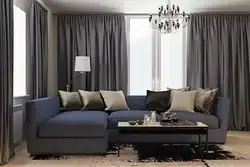 Curtains for the living room in a modern style gray photo