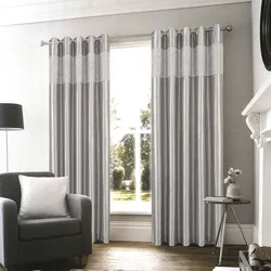 Curtains for the living room in a modern style gray photo
