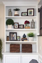 Decor On The Shelves In The Living Room Interior