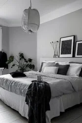 Gray black bedroom interior