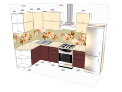 Three by three kitchen design