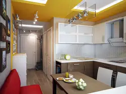 Photo Of A Kitchen In The Hallway In A One-Room Apartment