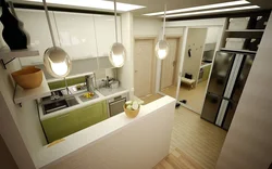 Фото кухни в коридоре в однокомнатной квартире