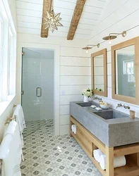 Bathroom design in a frame house