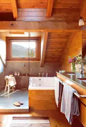 Bathroom design in a frame house