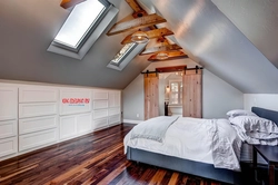 Attic design with gable roof bedroom