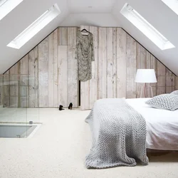 Attic Design With Gable Roof Bedroom