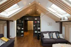 Attic design with gable roof bedroom