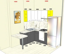 Kitchen 2 meters wide design