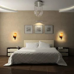 Sconce On The Wall In The Bedroom Above The Bed Photo