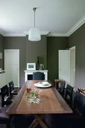 Khaki kitchen in the interior photo