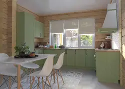 Olive facades for the kitchen in the interior