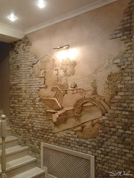 Plaster with stone in the hallway photo