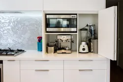 Small kitchen design with microwave