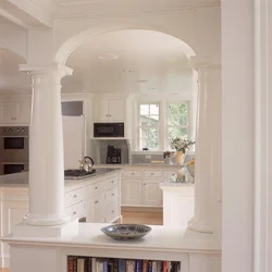 Columns in the kitchen interior