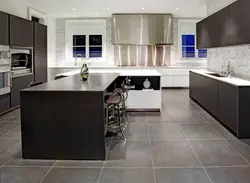 Matte porcelain tiles in the kitchen interior