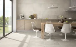 Matte porcelain tiles in the kitchen interior