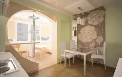 Інтэр'ер кухні хрушчоўкі з балконам