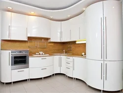 Glossy corner kitchen in the interior