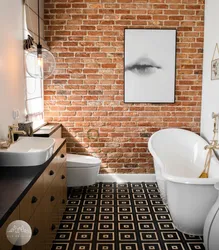 Bathroom design with decorative bricks
