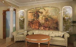 Frescoes in the apartment on the walls photo