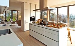 Kitchens in your house with large windows photo